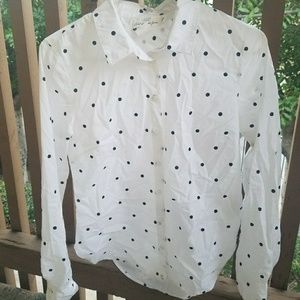 H&M L.O.G.G. Polka Dot Long Sleeve Button Down